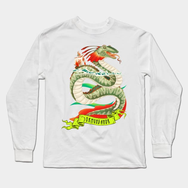 Jörmungandr Long Sleeve T-Shirt by Elfogi